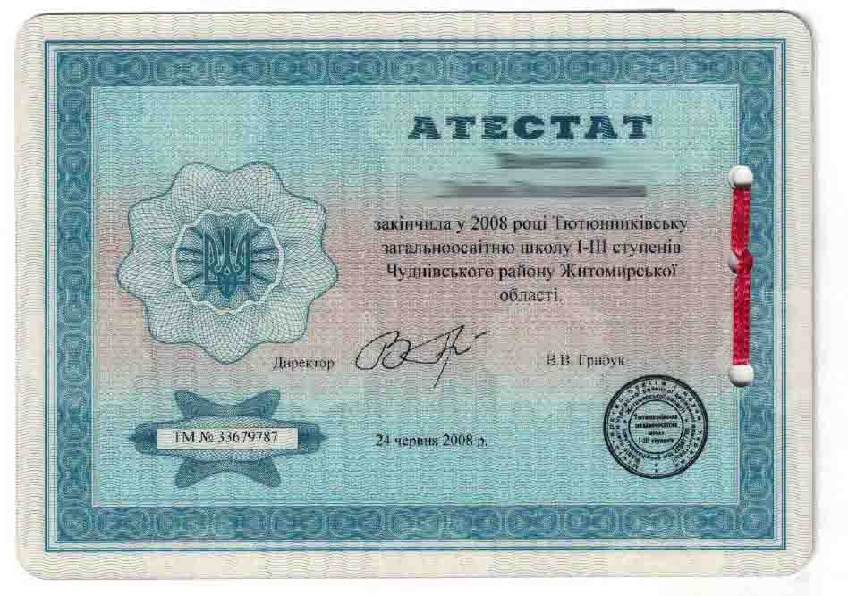 Apostille on the School Certificate