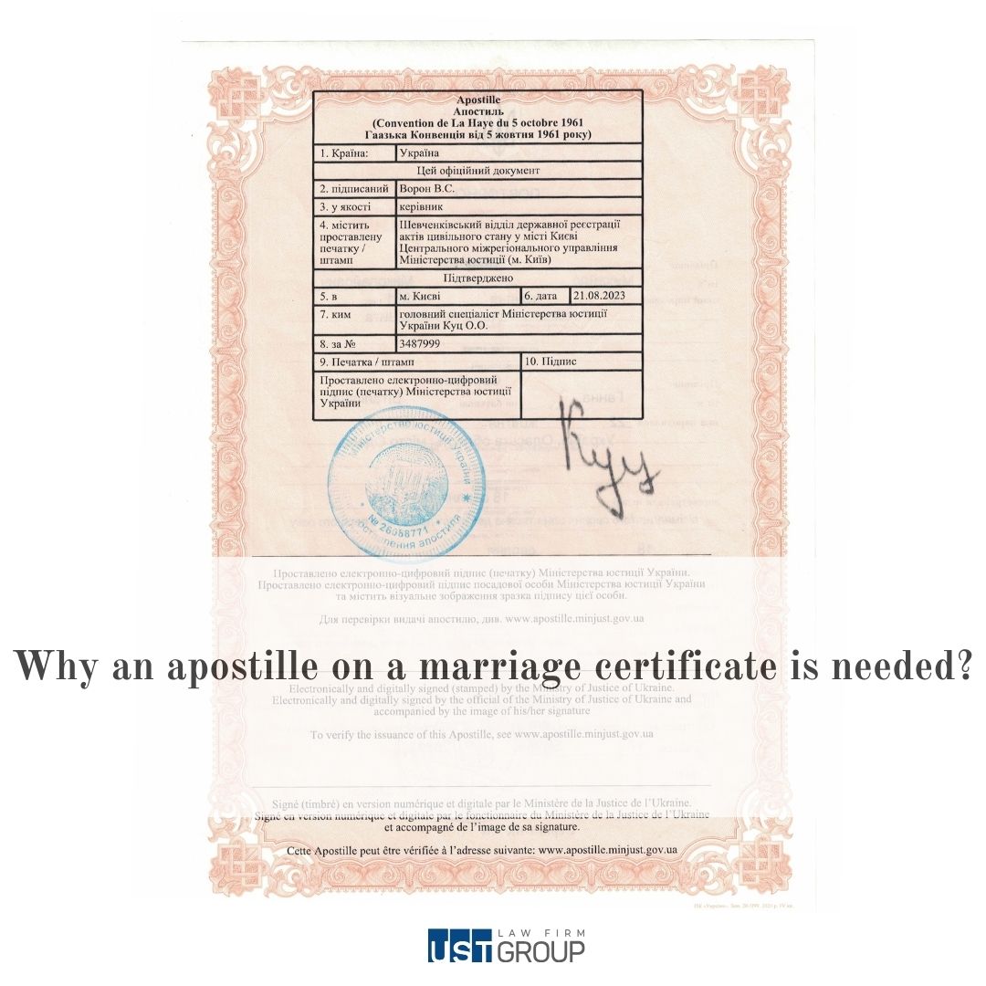 Why an apostille on a marriage certificate is needed?